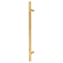 Hampstead PVD Satin Brass 23mm Knurled T-Bar Door Pull Handle - Bolt Fix - 450mm Centres