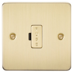 Knightsbridge 13A 1 Gang Flat Plate Unswitched Fused Spur - Brushed Brass