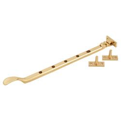 Carlisle Brass Victorian Casement Window Stay - 12"/300mm Length - Polished Brass