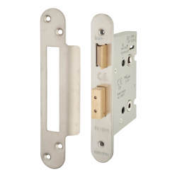Altro Architectural Bathroom Lock - 78mm Case - 57mm Backset - Radius - Satin Stainless Steel