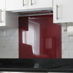 Altro Aluminium Kitchen Splashback - 600 x 750mm - Gloss Burgundy Red
