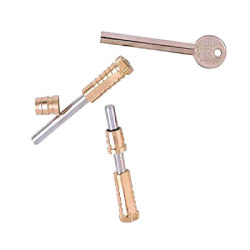 ERA Vertical Sliding Sash Screw - Satin Brass - Pack of 2 with 1 Key