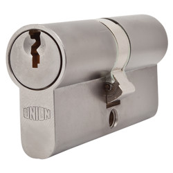 UNION J2X18 Pattern 5 Pin 64mm Euro Double Cylinder - 32 + 32mm - Satin Chrome - Keyed to Differ