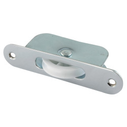 Touchpoint Radius Axle Sash Window Pulley - 44mm Curved Nylon Wheel - Polished Chrome
