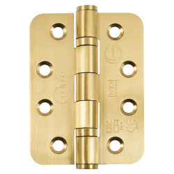 Eclipse Radius Ball Bearing Grade 13 Butt Fire Door Hinge - 102 x 76 x 3mm - Satin Brass - Pair
