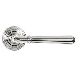 From The Anvil Polished Stainless Steel Door Handles on Round Beehive Rose - Newbury Range