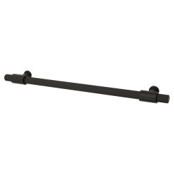 Hampstead Falmouth 12mm Knurled T-Bar Cabinet Pull Handle - 224mm Centres - Matt Black