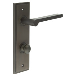 Burlington by Frelan Dark Bronze Fire Rated DIN Bathroom Door Handles - Fitzrovia - Inner 1 - 200 x 55mm