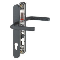 Hoppe Birmingham 1117/3810N uPVC Multipoint Door Handle - Long Plate - 92mm c/c - 70mm door - Black