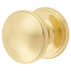 Hampstead Round Centre Door Knob - 80mm Rose Diameter - Polished Brass