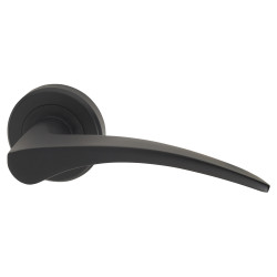 Serozzetta by Carlisle Brass Matt Black Door Handles on Round Rose - Olivier Range