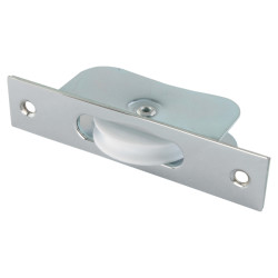 Touchpoint Square Axle Sash Window Pulley - 44mm Curved Nylon Wheel - Polished Chrome