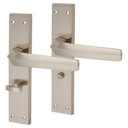Altro Satin Nickel Bathroom Door Handles - Norley Range - 200 x 42mm
