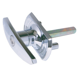 Sterling Garage Door Lock Handle - Square Spindle - 75 x 44mm - Nickel Plated