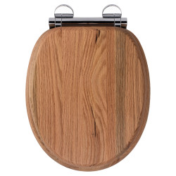 Croydex Rutland Flexi-Fix Soft Close Wooden Toilet Seat - Natural Wood