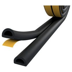 Stormguard Self-Adhesive EPDM 'D' Seal - 5m Length - Black