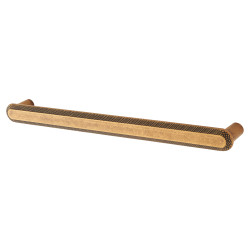 Hampstead Morley 19mm Bobbled D-Bar Cabinet Pull Handle - 224mm Centres - Antique Brass