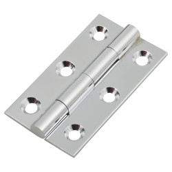 Solid Drawn Butt Cabinet Hinge - 50 x 28 x 1.45mm - Polished Chrome - Pair