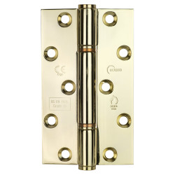 Eclipse Thrust Bearing Grade 14 Butt Fire Door Hinge - 127 x 76 x 3mm - Polished Brass - Pair