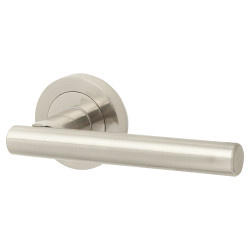 Touchpoint Satin Nickel Door Handles on Round Rose - Ella Range