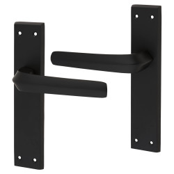 Altro Matt Black Latch Door Handles - Norley Range - 200 x 42mm