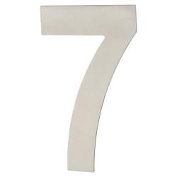 Altro 100mm Concealed Screw Fix Door Numeral - 7 - Satin Stainless Steel
