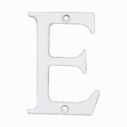 76mm Screw Fix Door Letter - E - White