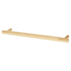 Alexander & Wilks Brunel 12mm Knurled T-Bar Cabinet Pull Handle - 192mm Centres - PVD Satin Brass