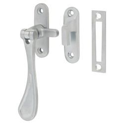 Carlisle Brass Victorian Mortice & Hook Plate Casement Window Fastener - Reversible - Satin Chrome