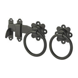 GateMate Heavy Duty Ring Gate Latch - 125mm Throw - Black Galvanised