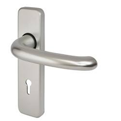 Touchpoint Satin Aluminium Return to Door Keyhole Door Handles - Strasbourg Range - 154 x 40mm