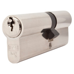 Touchpoint 5 Pin 90mm Euro Double Cylinder - 40 + 50mm - Polished Nickel - Keyed to Differ