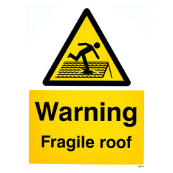 Altro Warning Fragile Roof Sign - 300 x 400mm - Rigid Plastic