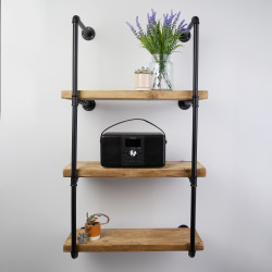 Altro 3/4" 3 Tier Pipe Shelf Kit - Black