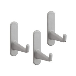 elfa Top Track System - Tool & Storage Board Hooks - 170 x 100 x 15mm - Platinum - Pack of 3