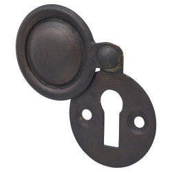 Hampstead Victorian Covered Escutcheon - 32mm Diameter - Keyhole - Brushed Oil Rubbed Bronze
