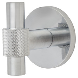 Hampstead Knurled Single Coat Hook - 55 x 52mm - Satin Chrome