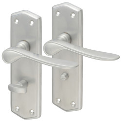 Altro Satin Chrome Bathroom Door Handles - Rome Range - 170 x 50mm