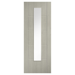 LPD Ladder 1 Light Clear Glazed Pre-Finished Laminate Semi-Solid Internal Door - 1981 x 762mm - Grey