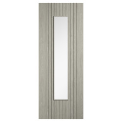 LPD Sydney 1 Light Clear Glazed Pre-Finished Laminate Semi-Solid Internal Door - 1981 x 686mm - Grey