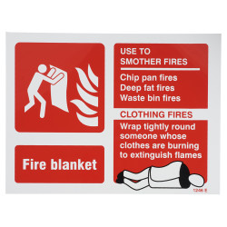 Altro Fire Blanket Identification Sign - 200 x 150mm - Rigid Plastic
