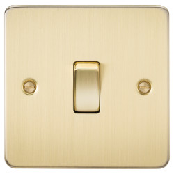 Knightsbridge 10AX 1 Gang 2 Way Flat Plate Light Switch - Brushed Brass