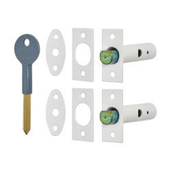 Yale 8002 Door Security Bolt - White - Pack of 2 with 1 Key