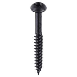 TIMCO Blackjax Pozi Round Head Wood Screws - 8 x 1 1/2" - Exterior Black Organic - Pack of 200