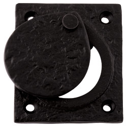 Olde Forge Covered Square Escutcheon - 67 x 58mm - Round - Antique Black Iron