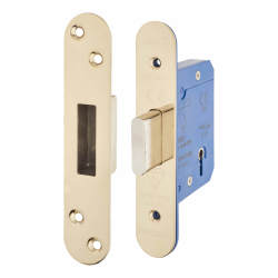 Altro BS3621 5 Lever Deadlock - 65mm Case - 44mm Backset - Radius - PVD Brass