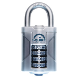 Squire VULCAN COMBI 40 Combination Open Shackle Padlock - 40mm Body - 20 x 17mm Shackle - Blue