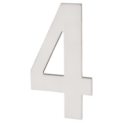 Hampstead 100mm Concealed Screw Fix Door Numeral - 4 - Polished Stainless Steel