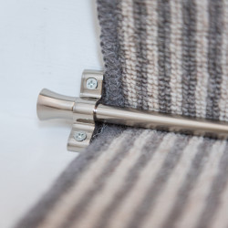 Altro Stair Rod with Fluted Finials - 900mm Length - Polished Nickel