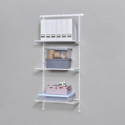 elfa Wardrobe & Storage Starter Kit - 1 Bay, 3 Ventilated Wire Shelf - 641 x 1532 x 320mm - White